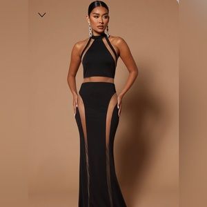 Fashion Nova Beth Mesh Cut Out Maxi Dress